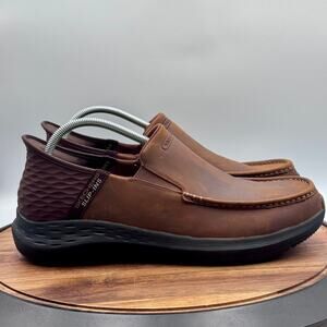 SKECHERS Slip-Ins Parson Owswin Brown Loafers 204866 Men's Size 12 Goga mat Arch